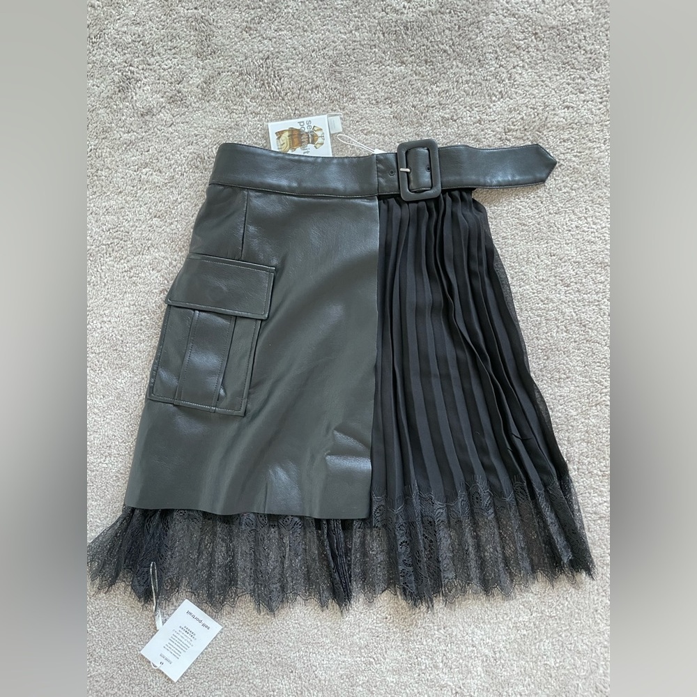 Faux Leather Mini Wrap Skirt